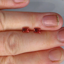 Load image into Gallery viewer, #133 Peach Spinel diagonal opposed bar pair 0.8cts each