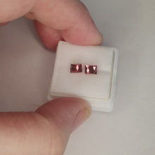Load and play video in Gallery viewer, #133 Peach Spinel diagonal opposed bar pair 0.8cts each
