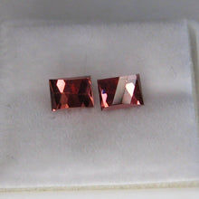 Load image into Gallery viewer, #133 Peach Spinel diagonal opposed bar pair 0.8cts each
