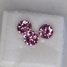 Load image into Gallery viewer, #145 3 Mauve-Pink Spinel round brilliants, 6mm calibrated, 0.8cts each
