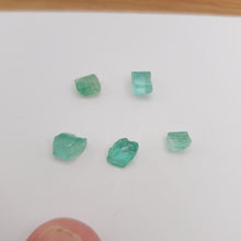 Load and play video in Gallery viewer, R117 Emerald facet rough parcel 3.65cts
